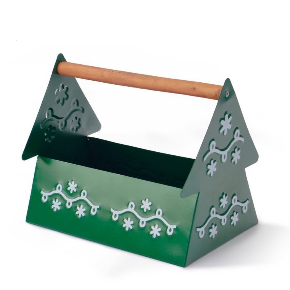 Target Bullseye Playground Christmas Tree Metal Basket with Wooden Handle